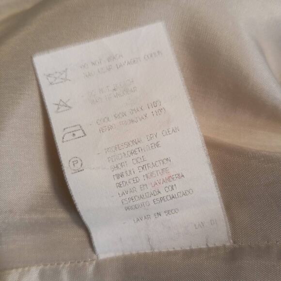 GRUPPO Italy 100% Linen Flax Dress SZ M Lined Sleeveless Sheath Back Zip Tan - Picture 9 of 10